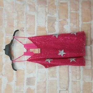 Pink Sequin Star Tank Top